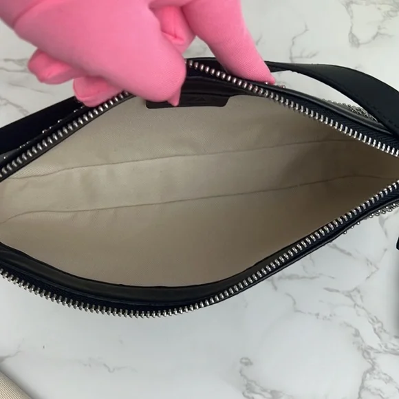 By Far Rachel Black Stud Leather Shoulder Bag - Picture 8 of 16